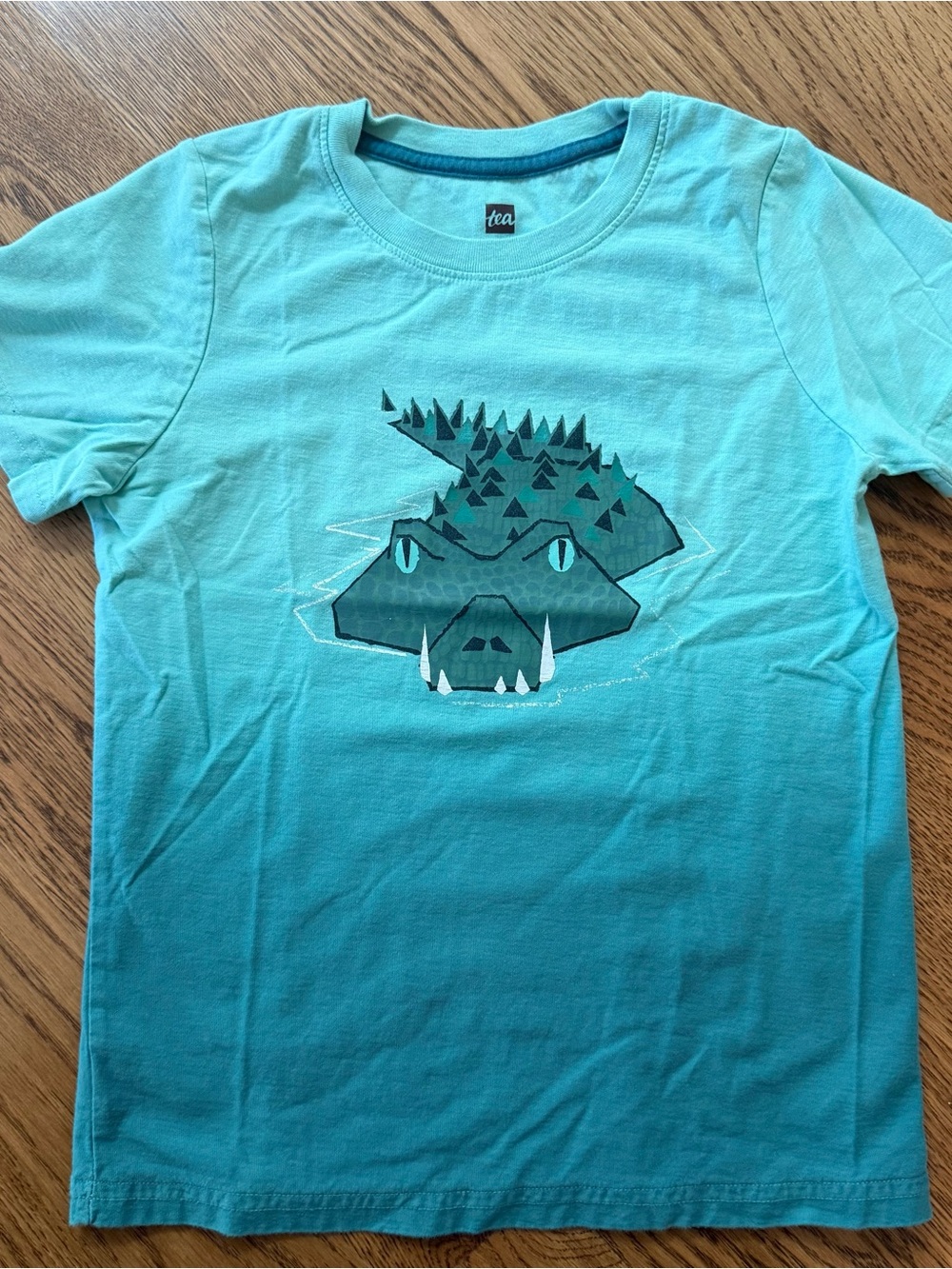 Tea Collection Teal Ombre Crocodile Graphic Tee